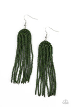 Load image into Gallery viewer, Right As Rainbow Green Seed Bead Earrings