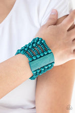 Load image into Gallery viewer, Don’t Stop BELIZE-ing Blue Wood Bracelet