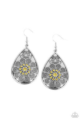 Banquet Bling Yellow Earrings