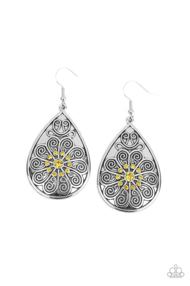 Banquet Bling Yellow Earrings