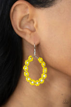 Load image into Gallery viewer, Festively Flower Child Yellow Seed Bead Earrings