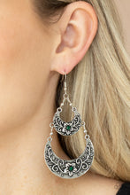 Load image into Gallery viewer, Springtime Gardens Green Earrings