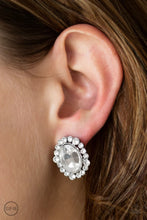 Load image into Gallery viewer, Hold Court White Clip On Earrings
