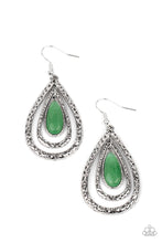 Load image into Gallery viewer, Teardrop Torrent Green Earrings