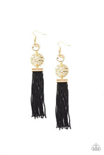 Load image into Gallery viewer, Lotus Gardens Gold Tassel Earrings