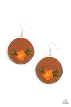 Load image into Gallery viewer, Prairie Patchwork Orange Earrings