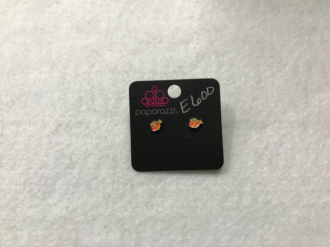 Starlet Shimmer Fish Earrings Orange #600