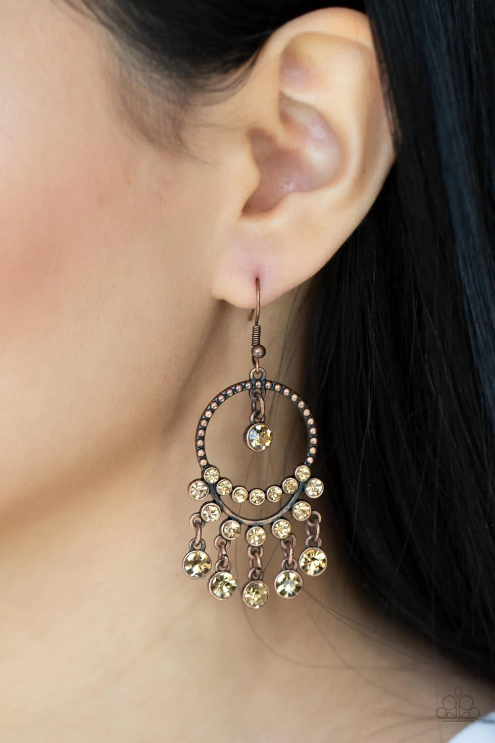 Cosmic Chandeliers Copper Earrings
