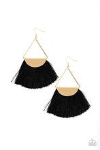 Load image into Gallery viewer, Modern Mayan Black Tassel Earrings
