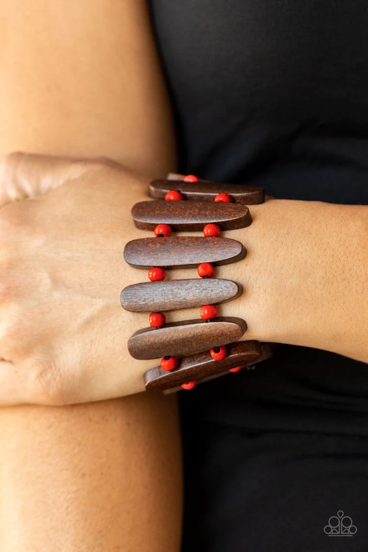 Coronado Cabana Red Wood Bracelet