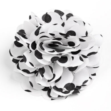 Polka Posy White/Black Hair Clip