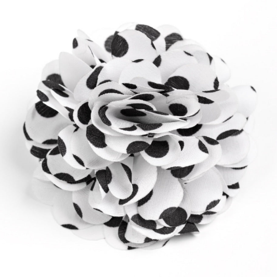 Polka Posy White/Black Hair Clip