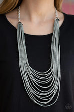 Load image into Gallery viewer, Peacefully Pacific Silver Seed Bead Necklace