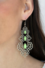 Load image into Gallery viewer, Flamboyant Frills Green Earrings