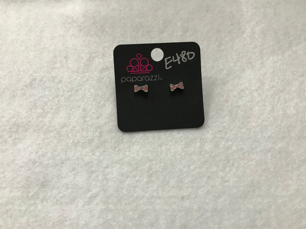 Starlet Shimmer Bow Pink Earrings #480