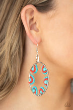 Load image into Gallery viewer, Off the Rim Blue Seed Bead Earrings