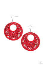 Load image into Gallery viewer, Tropical Reef Red Wood Earrings