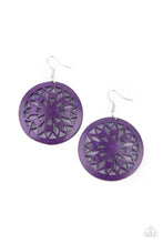 Load image into Gallery viewer, Ocean Canopy Purple Wood Earrings