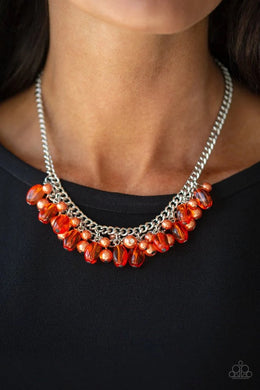 5th Avenue Flirtation Orange Necklace