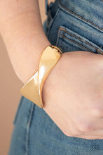 Load image into Gallery viewer, Retro Reflections Gold Hinged Bracelet