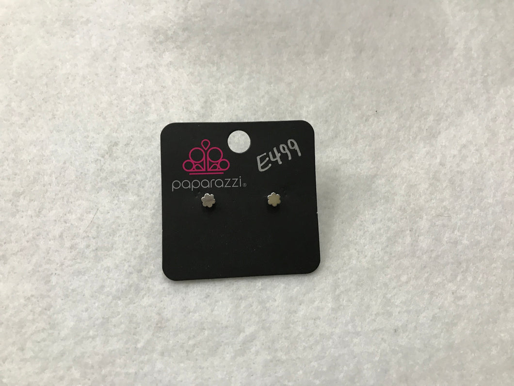 Starlet Shimmer Flower Silver Earrings #499