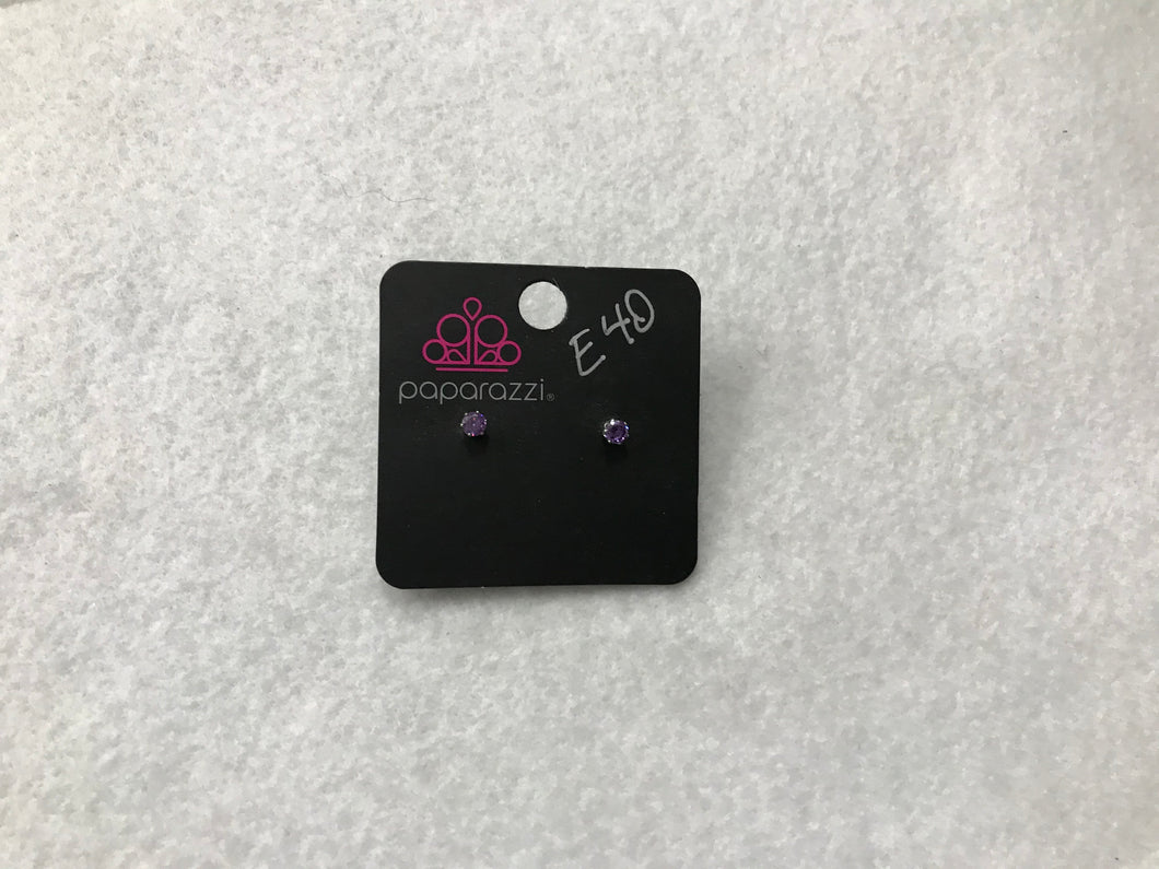 Starlet Shimmer Gem Post Purple Earrings #40