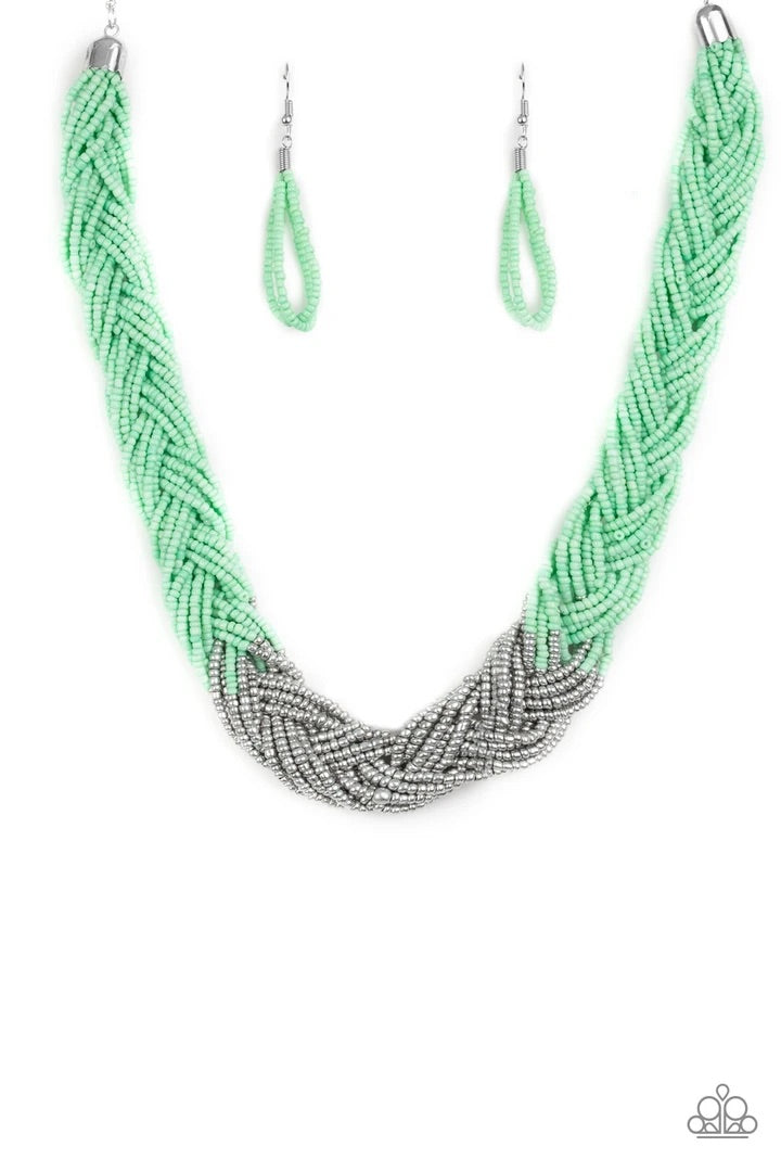 Brazilian Brilliance Seed Bead Green Necklace