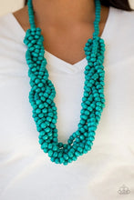 Load image into Gallery viewer, Tahiti Tropic Blue Wood Necklace