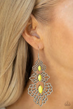 Load image into Gallery viewer, Flamboyant Frills Yellow Earrings