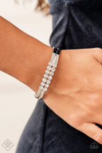 Load image into Gallery viewer, Doubled Down Dazzle White Hinged Bracelet