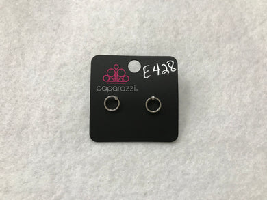 Starlet Shimmer Circles Post Silver Earrings #428