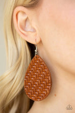 Load image into Gallery viewer, Teardrop Trend Brown Leather Earrings