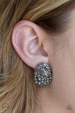 Load image into Gallery viewer, Daring Dazzle Black Post Earrings
