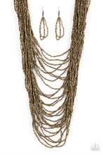 Load image into Gallery viewer, Dauntless Dazzle Brass Seed Bead Necklace