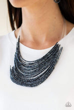 Load image into Gallery viewer, Catwalk Queen Blue Seed Bead Necklace