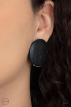 Load image into Gallery viewer, Woodwork It Black Clip On Earrings