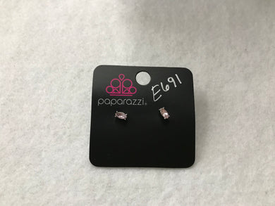 Starlet Shimmer Small Oval Pink Post Earrings #691