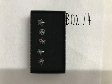 Starlet Shimmer Wire Flowers w/Gems Rings - Box 74