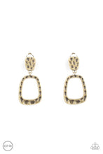 Load image into Gallery viewer, Playfully Primitive Brass Clip On Earrings