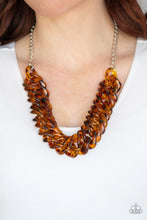 Load image into Gallery viewer, Comin in HAUTE Dark Brown Acrylic Necklace