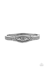 Load image into Gallery viewer, Locked in Luster Silver Hinged Bracelet