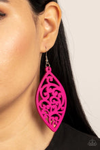 Load image into Gallery viewer, Coral Garden Pink Wood Earrings