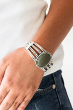 Load image into Gallery viewer, Desert Glyphs Green Hinged Bracelet