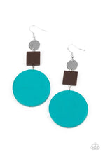 Load image into Gallery viewer, Modern Materials Blue Wood Earrings