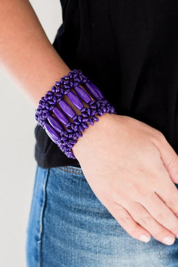 Barbados Beach Club Purple Wood Braceclet