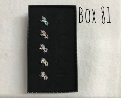 Starlet Shimmer Blingy Gem Unicorn Rings Box 81
