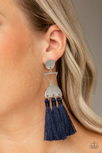 Load image into Gallery viewer, Tassel Trippin Blue Tassel Earrings