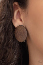 Load image into Gallery viewer, Woodwork It Brown Clip On Earrings