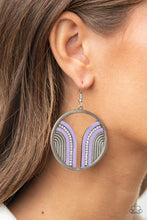 Load image into Gallery viewer, Delightfully Deco Purple Earrings