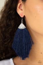 Load image into Gallery viewer, Tassel Tempo Blue Tassel Earrings